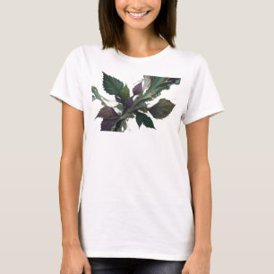T-shirt Feuilles Abstraites Argentées Bold & Belles