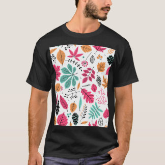 T-shirt Feuilles d'automne Abstrait Motif sans fil