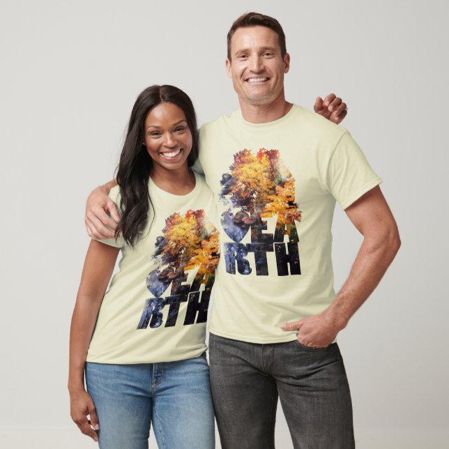 T-shirt Feuilles d'automne avec rivière (Unisexe)