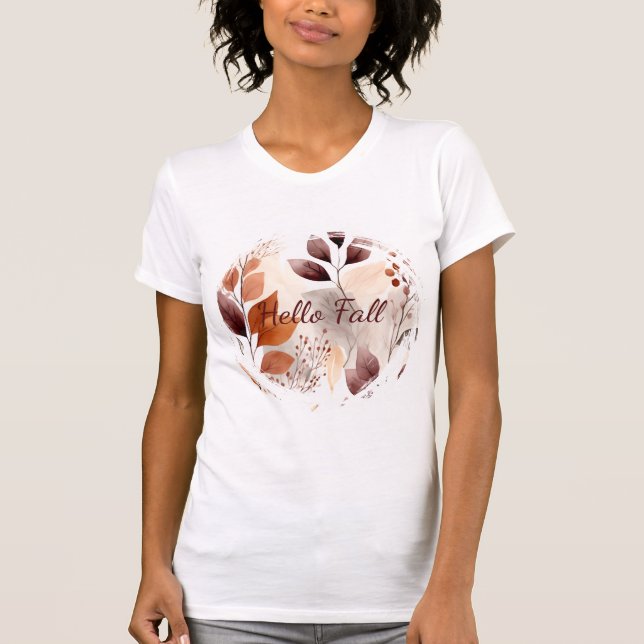 T-shirt Feuilles d'automne de Terracotta et de Bourgogne | (Devant)