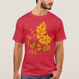 T-shirt Feuilles d'automne et Acorns automne pour les femm