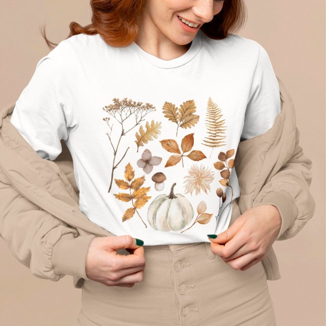 T-shirt Feuilles d'automne et Citrouille (Créateur téléchargé)