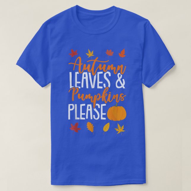 T-shirt Feuilles D'Automne Et Citrouilles S'Il Vous Plaît  (Design devant)