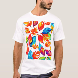 T-shirt Feuilles d'automne Motif Abstrait