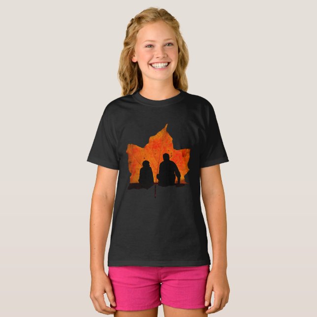 T-SHIRT FEUILLES D'AUTOMNE PÈRE ET FILS (Devant entier)