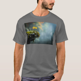 T-shirt Feuilles d'automne sur Mossy Rock Cliff Edge Copy