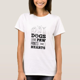 T-shirt Feuilles de chien Empreintes de pattes sur votre c