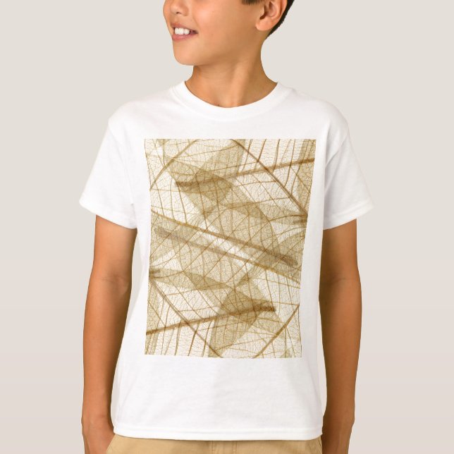 T-shirt Feuilles en dentelle beige crème pâle (Devant)