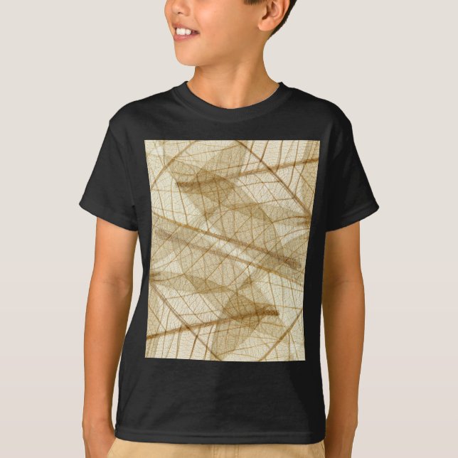 T-shirt Feuilles en dentelle beige crème pâle (Devant)