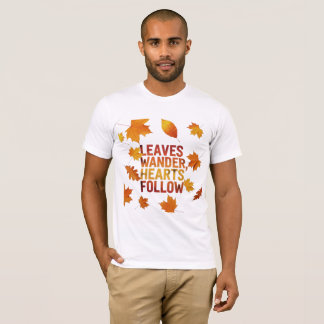 T-shirt Feuilles errent cœurs suivent automne nature