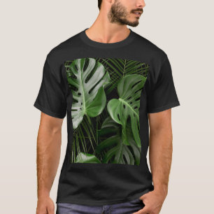 T-shirt Feuilles Monstera, aménagement tropical de luxe.