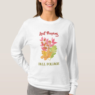 T-shirt Feuilles Poulage Chute Folithe Automne Aquarelle