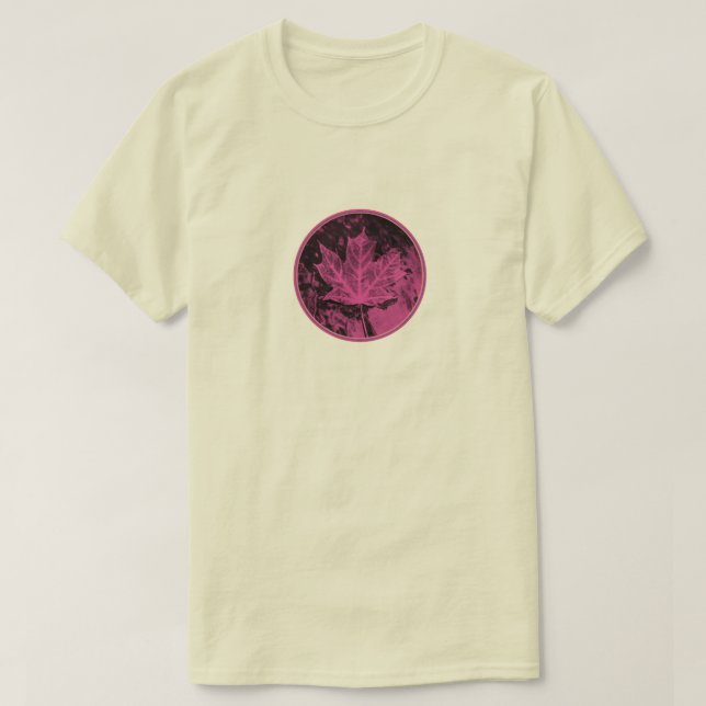 T-shirt Feuilles roses à gauche (Design devant)