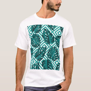 T-shirt Feuilles tropicaux : Motif Floral sans joint.