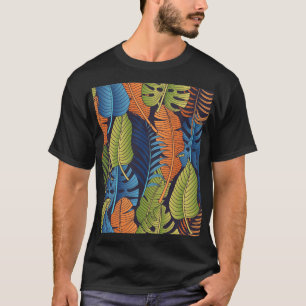 T-shirt Feuilles tropicaux, motif sans couture fleurie.