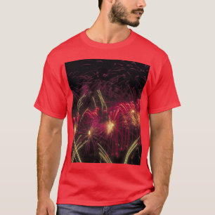 T-shirt Feux d'artifice qui allument le ciel, sur un