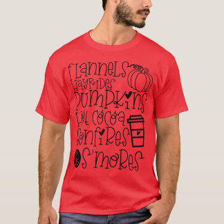 T-shirt Feux de campagne Flannels Citrouille Feuilles Hayr