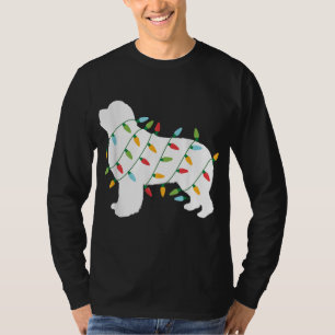 T-shirt Feux de Noël Amoureux de les chiens de Terre-Neuve