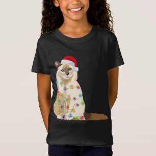 T-Shirt Feux de Noël Birman Cat Noël Amoureux des chats Pè