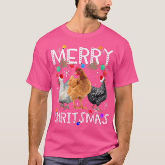 T-shirt Feux de Noël de poulet Joyeux Noël Poulet
