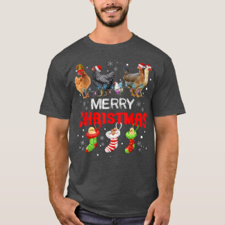 T-shirt Feux de Noël de poulet Joyeux Noël Poulet mou C