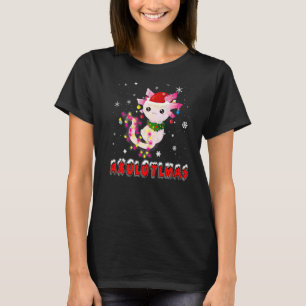 T-shirt Feux de Noël des poissons de Noël Axolotlmas Blanc