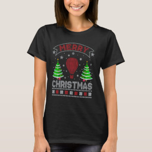 T-shirt Feux de Noël Hommes Femmes Hot Air Balloon Vilain