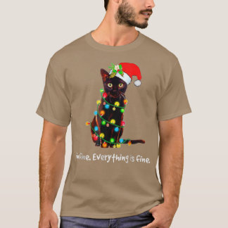 T-shirt Feux de Noël Je suis Amendes Tout est Amendes Chat