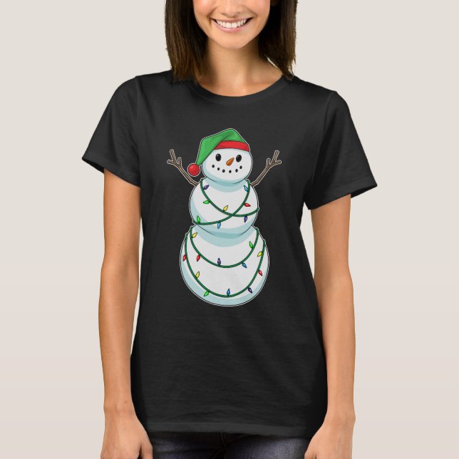 T-shirt Feux de Noël Snowman (Devant)