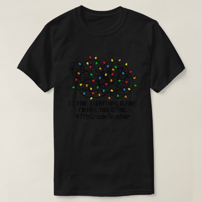 T-shirt Feux de Noël Tout va bien Tout va bien (Design devant)
