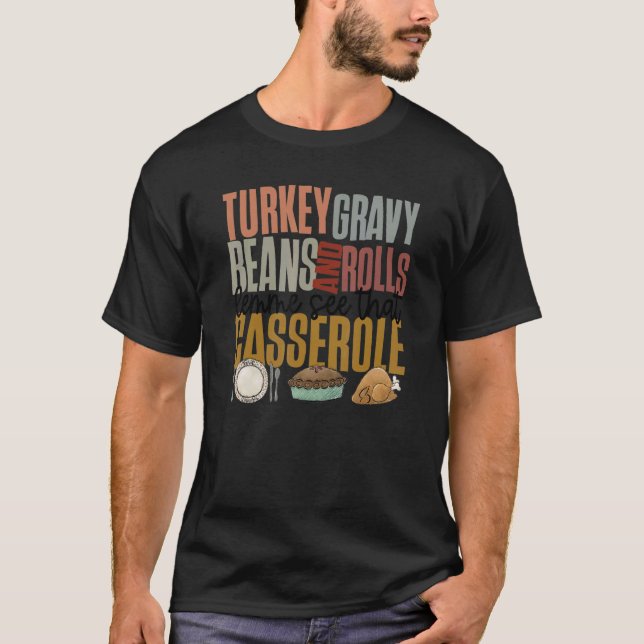 T-shirt Fèves Gravées Et Rouleaux De Turquie Rétro Thanksg (Devant)