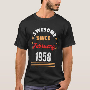 T-shirt Février 1958 Anniversaire Incroyable Depuis Févrie