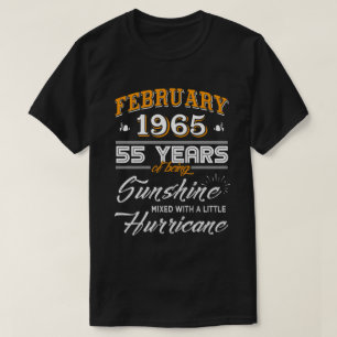 T-shirt Février 1965 55 Ans Cadeaux Mariages