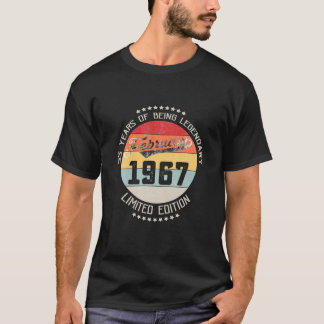 T-shirt février 1967 55th Yrs Old Birthday 55 Years Being