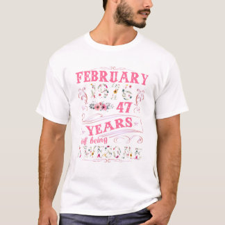 T-shirt Février 1976 47e anniversaire Tee 47 ans
