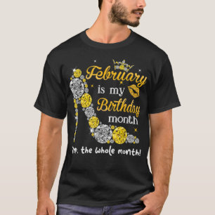 T-shirt Février Est Mon Anniversaire Femmes Cadeaux Annive