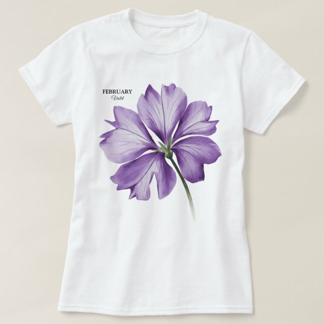 T-shirt Février Fête d'anniversaire : Violet cadeau person (Design devant)
