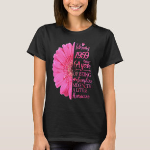 T-shirt Février Fille 1959 T 64 ans 64e anniversaire
