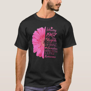 T-shirt Février Fille 1967 56 Ans 56e Anniversaire