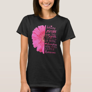 T-shirt Février Fille 1998 25 ans 25e anniversaire
