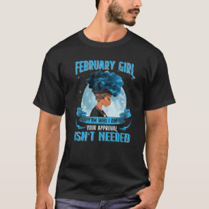 T-shirt Février Fille Reine Noire Je Suis Qui Curly Africa