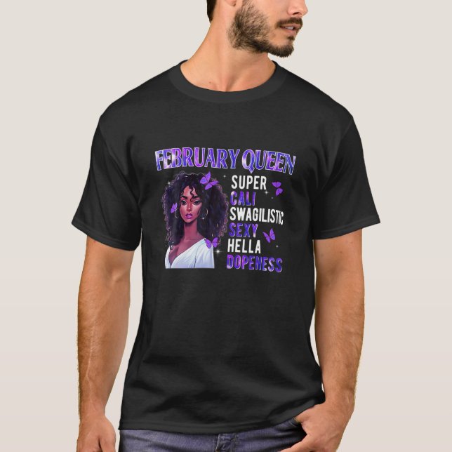 T-shirt Février Reine Super Cali Swagilistic Sexy Black W (Devant)