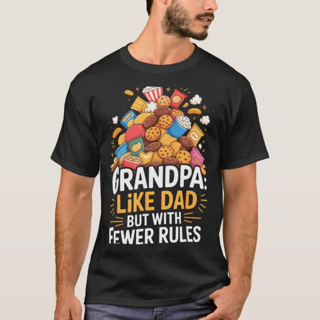 T-shirt Fewer Rules Funny Grandpa  (Devant)