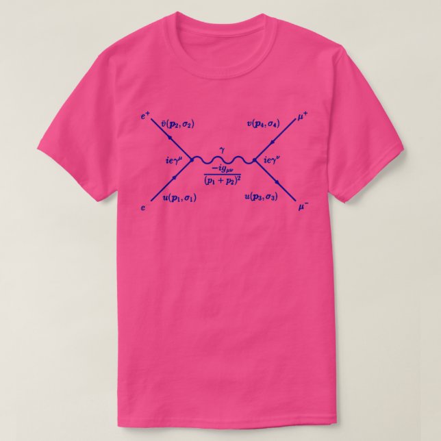 T-shirt Feynman diagram electron positron pair annihilatio (Design devant)