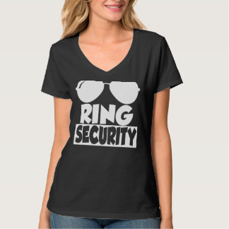 T-shirt Fiançailles de sécurité anneau Mariage corresponda