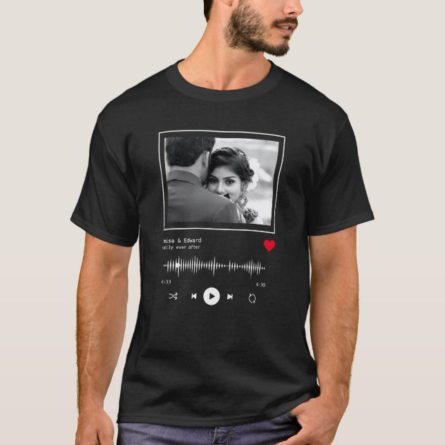 T-shirt Fiançailles Mariage du lecteur de musique (Devant)