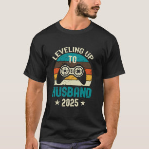 T-shirt Fiançailles Tee pour Gamer Groom nivellement jusqu