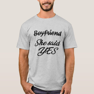 T-shirt Fiancée Elle a dit OUI Engagement Partie Vêtements