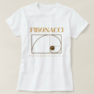 T-shirt Fibonacci avec texte marron pour les adeptes des m