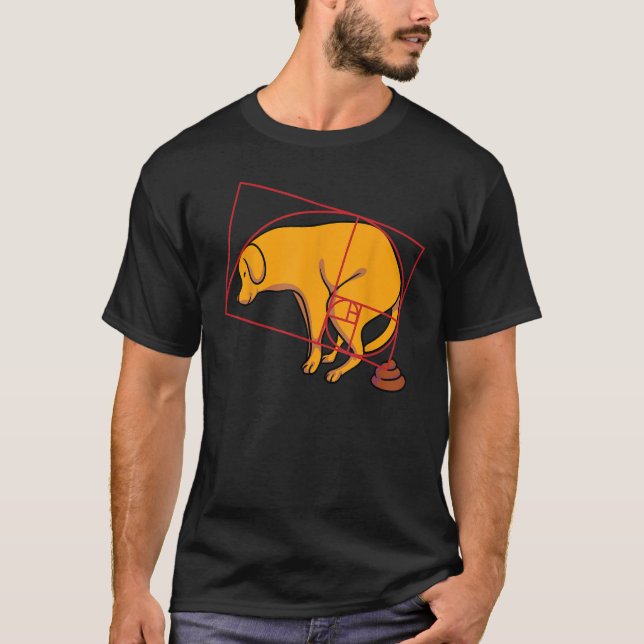 T-shirt Fibonacci Golden Ratio Chien mème (Devant)